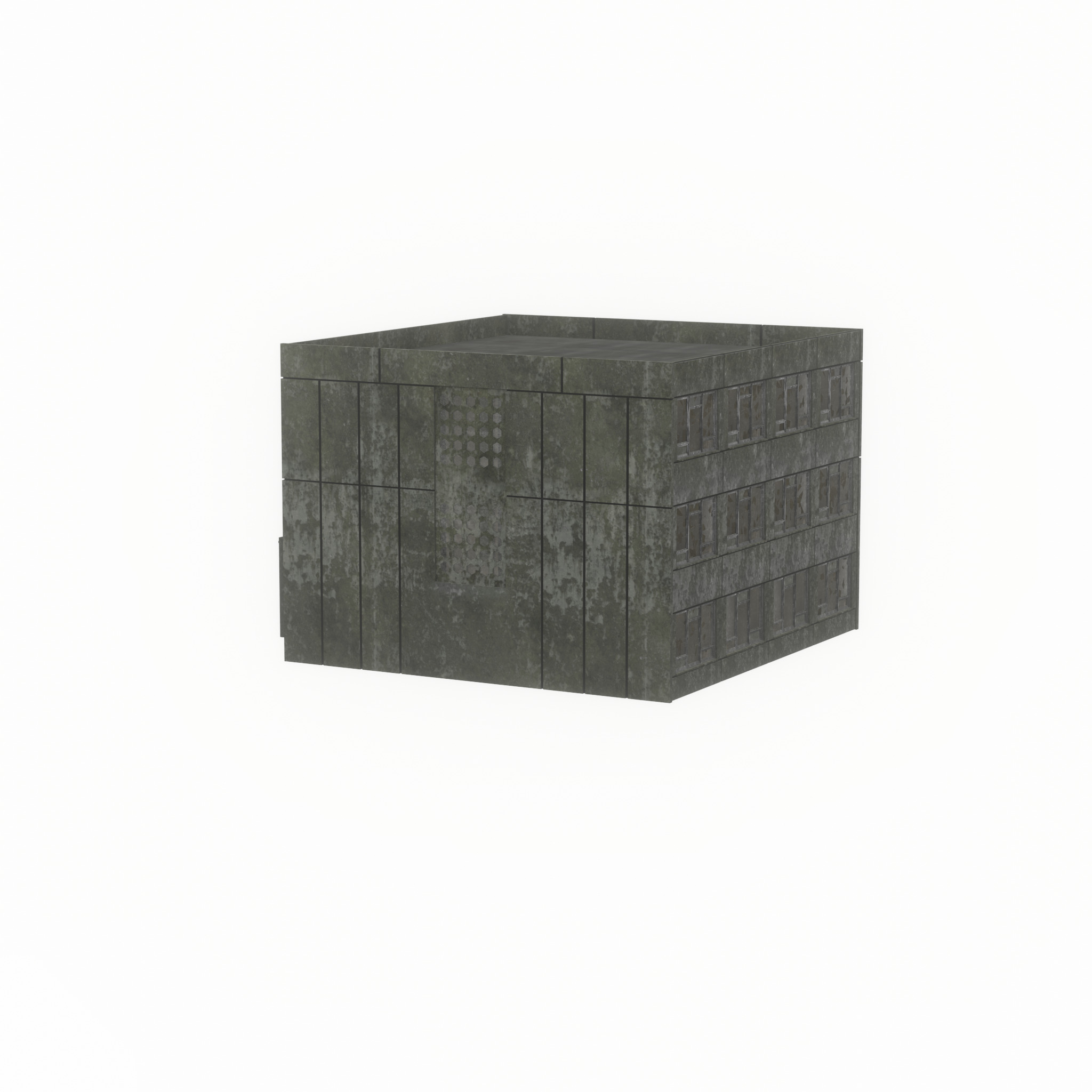 Old military barrack version 1 ruin 1 Low-poly 3D model_31