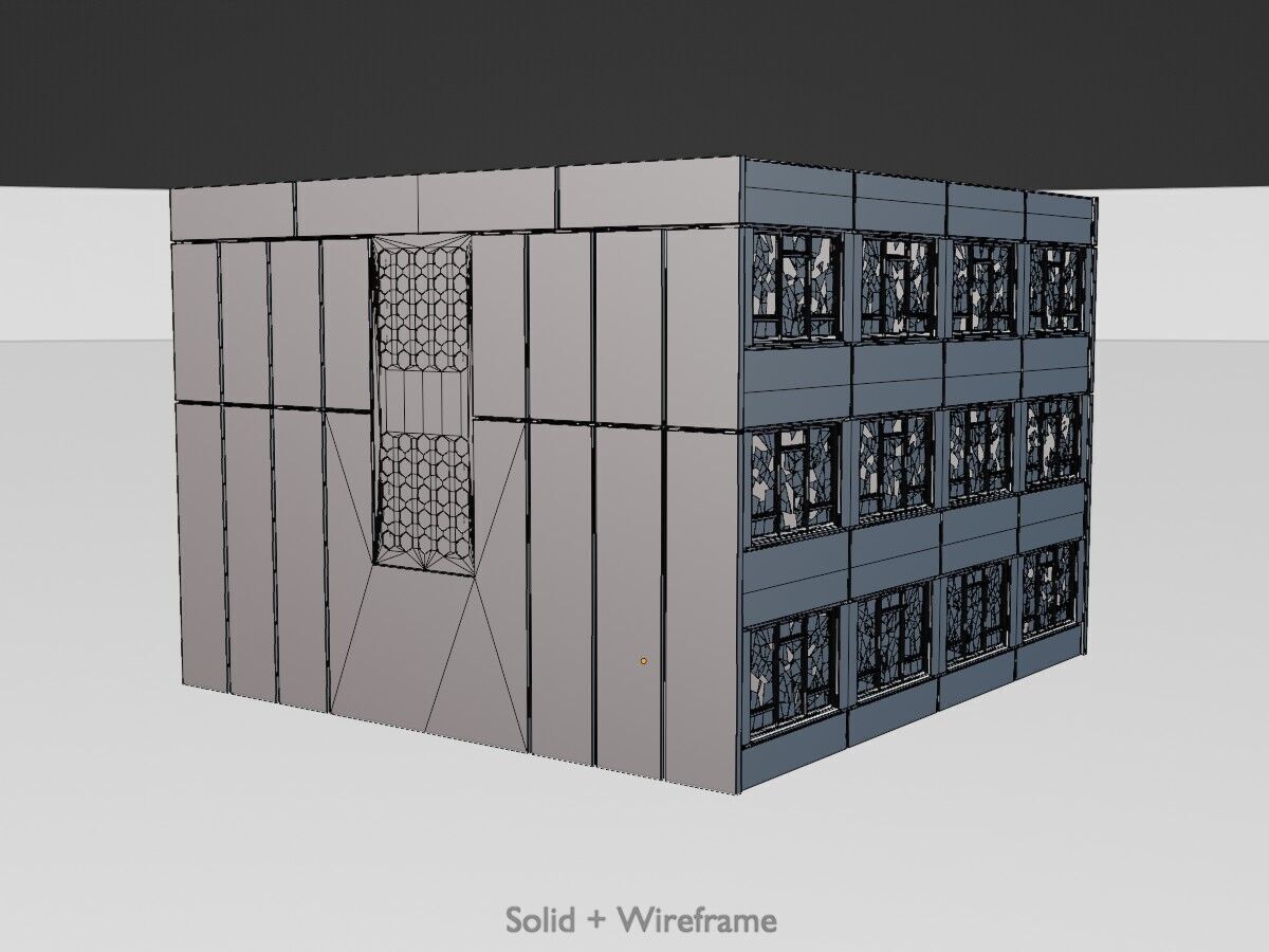Old military barrack version 1 ruin 1 Low-poly 3D model_11