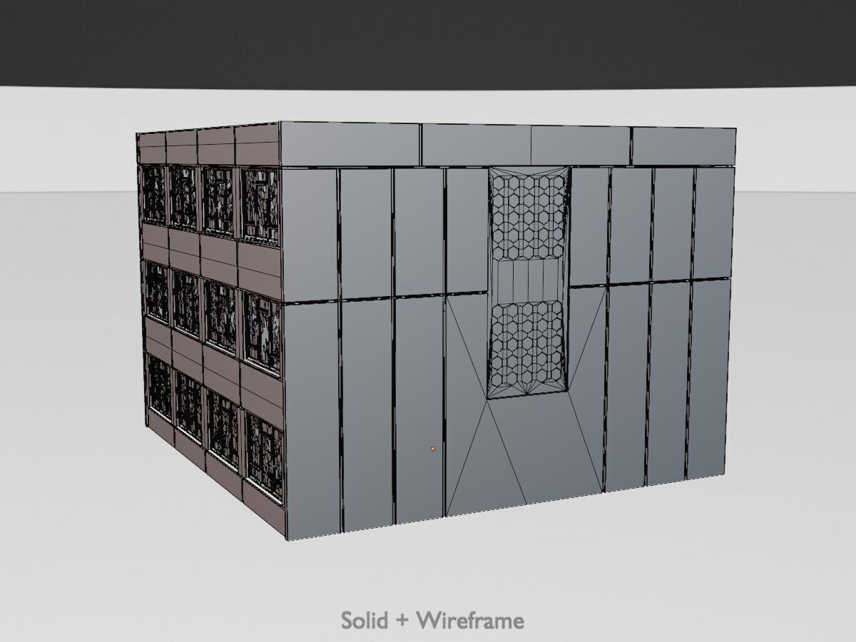 Old military barrack version 1 ruin 1 Low-poly 3D model_12
