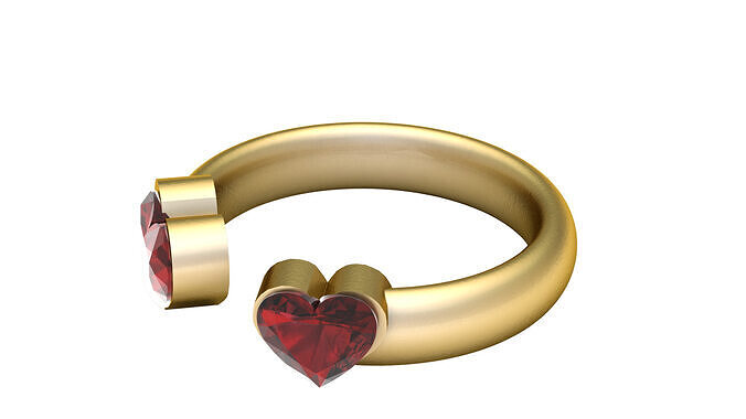 DOUBLE HEART SHAPE RING 3D PRINTABLE MODEL 3D print model