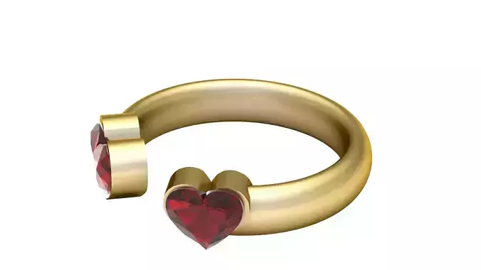 DOUBLE HEART SHAPE RING 3D PRINTABLE MODEL 3D print model