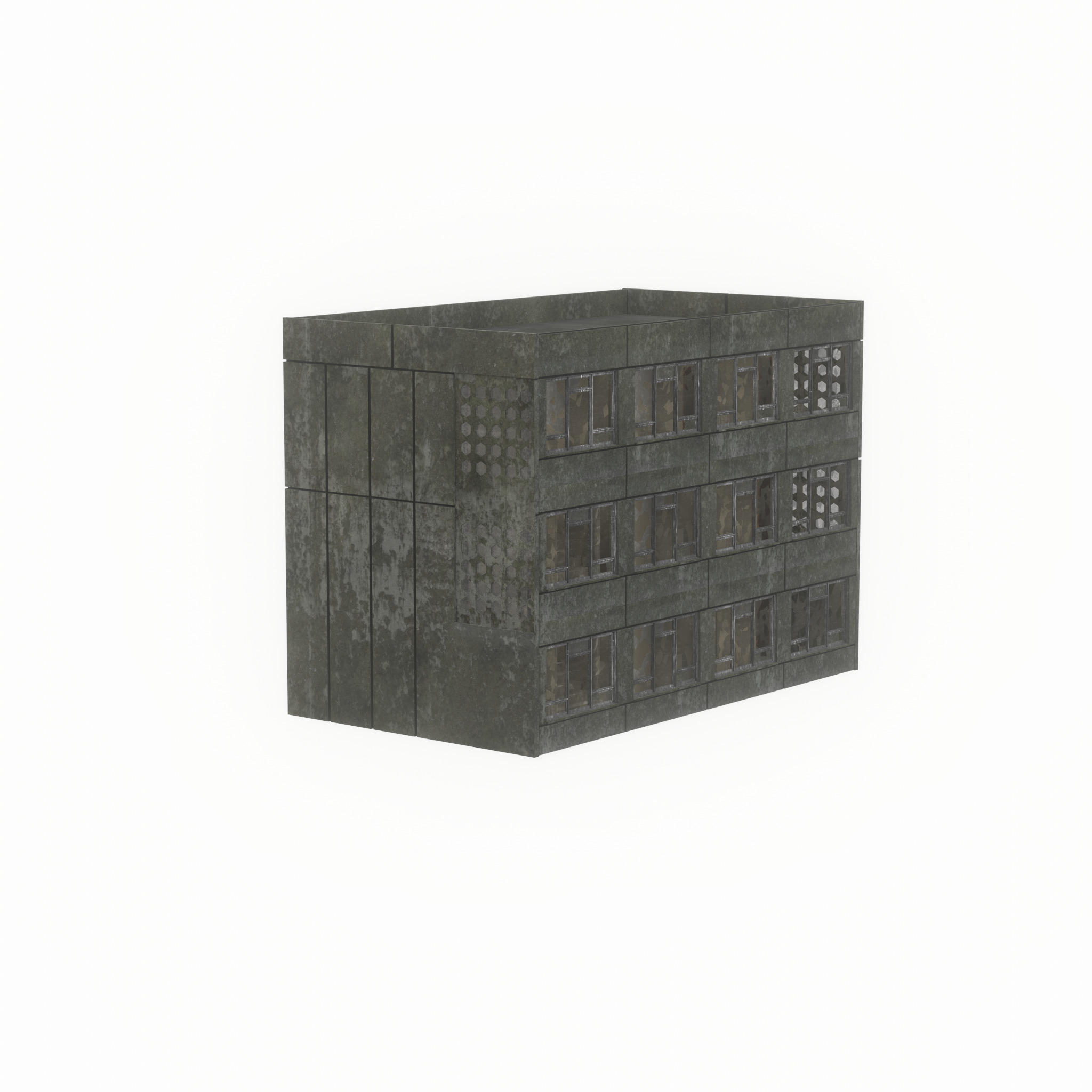 Old military barrack version 1 ruin 3 Low-poly 3D model_51