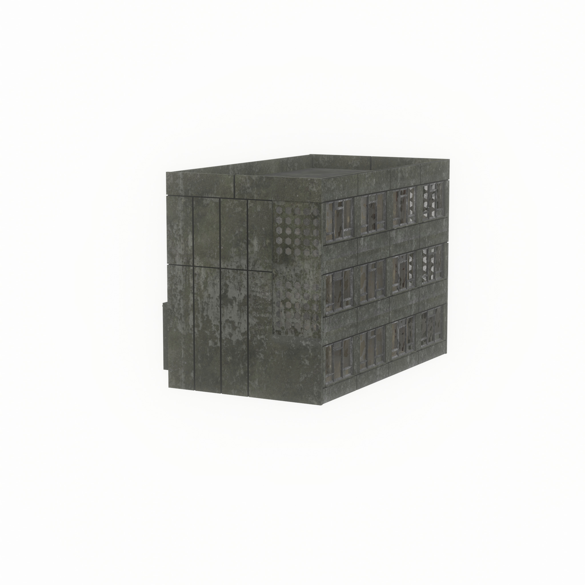 Old military barrack version 1 ruin 3 Low-poly 3D model_46