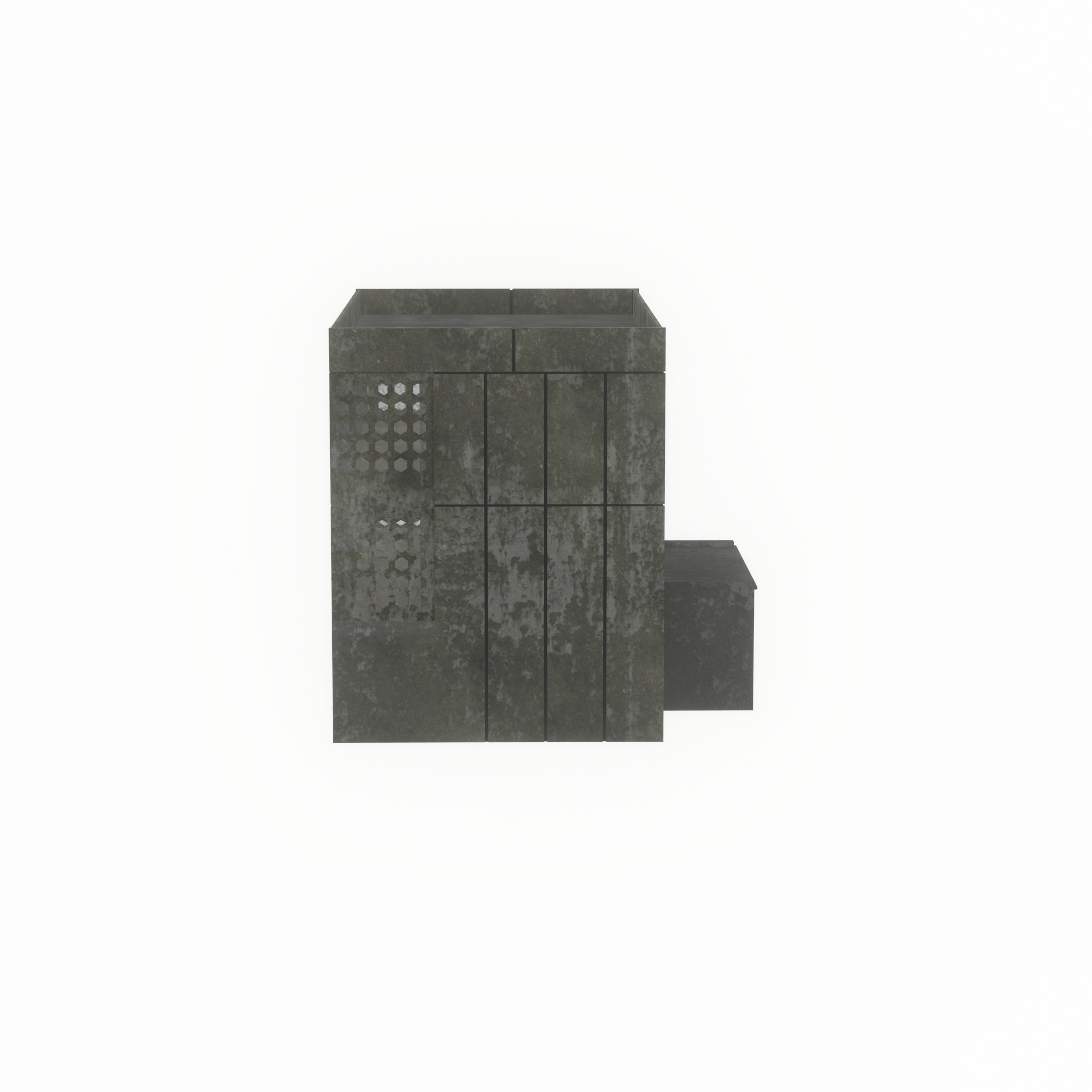 Old military barrack version 1 ruin 3 Low-poly 3D model_40