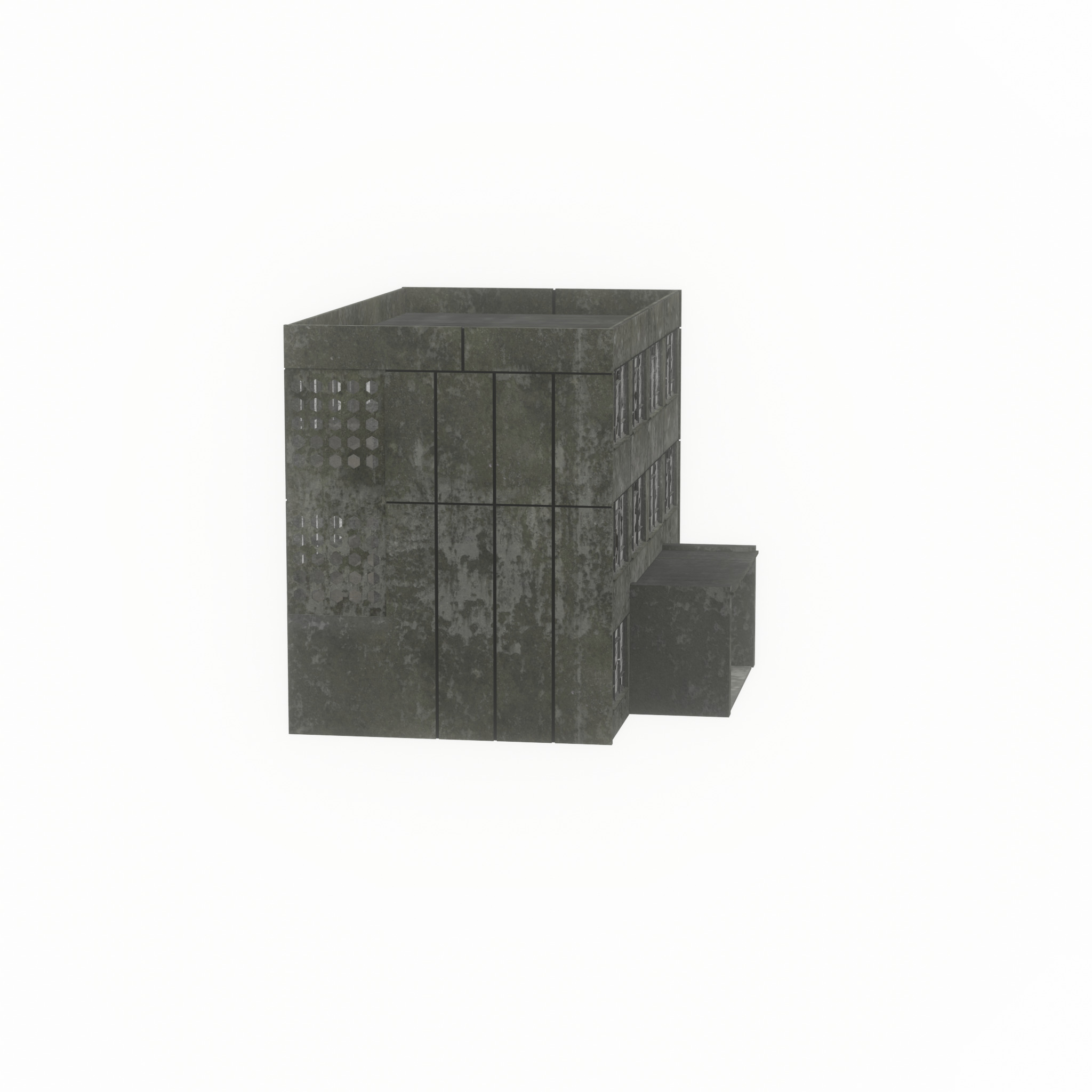 Old military barrack version 1 ruin 3 Low-poly 3D model_41