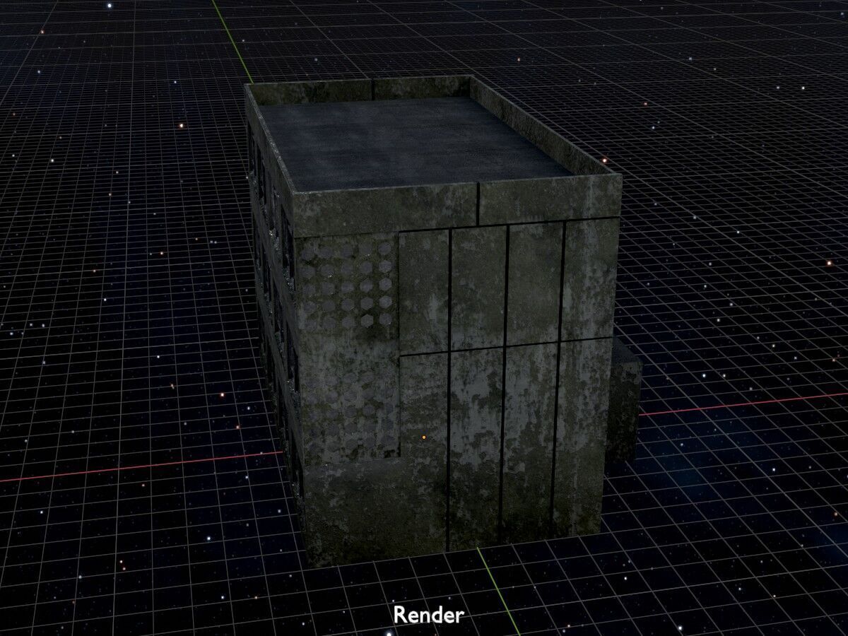 Old military barrack version 1 ruin 3 Low-poly 3D model_18