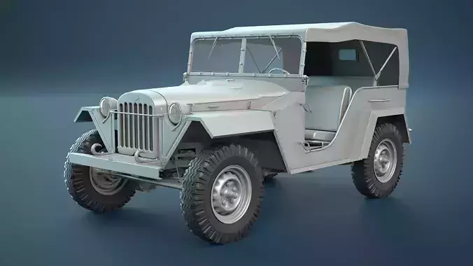 GAZ-67B Soviet Military Jeep High-Poly 