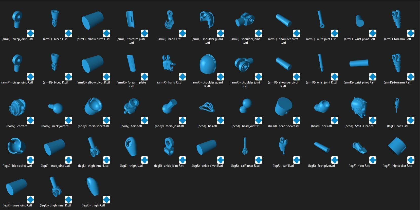 SM-33 Articulation Droid One12 Scale STL Files 3D print model_1
