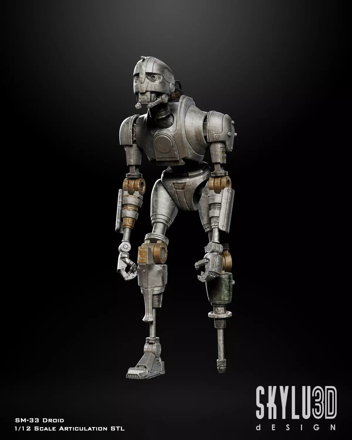 SM-33 Articulation Droid One12 Scale STL Files 3D print model_0