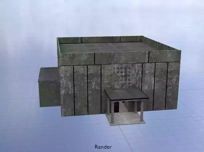 Old military barrack version 1 ruin 5 Low-poly 3D model
