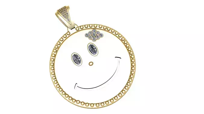 HAPPY FACE PENDANT 3D PRINTABLE MODEL