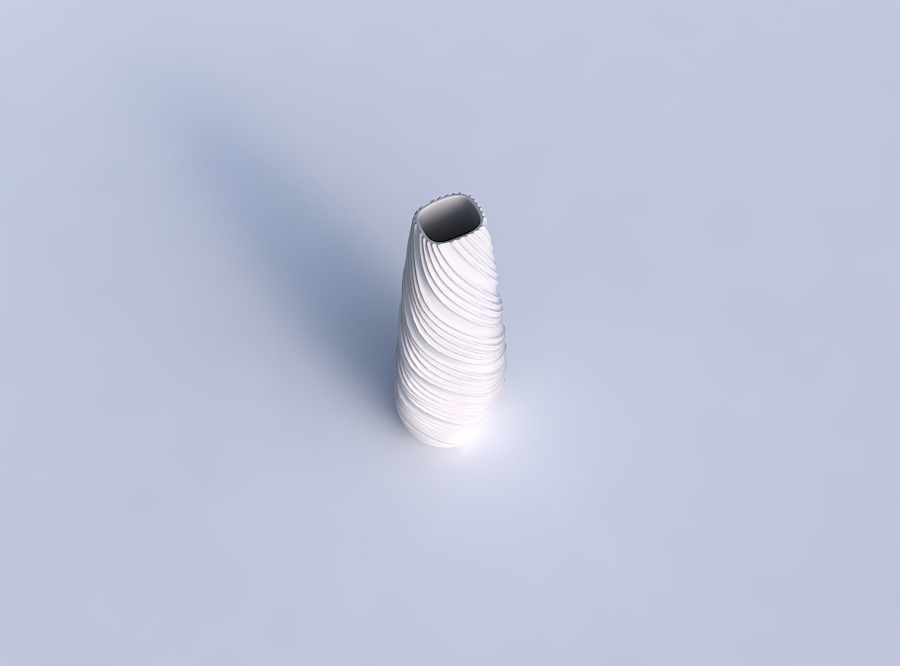 Narrow top vase helix with twisted extruded lines 3D print model_1