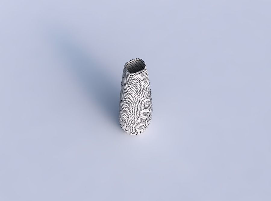 Narrow top vase helix with twisted extruded lines 3D print model_6