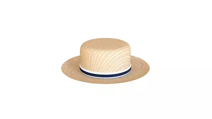 Low-Poly Boater Hat 01