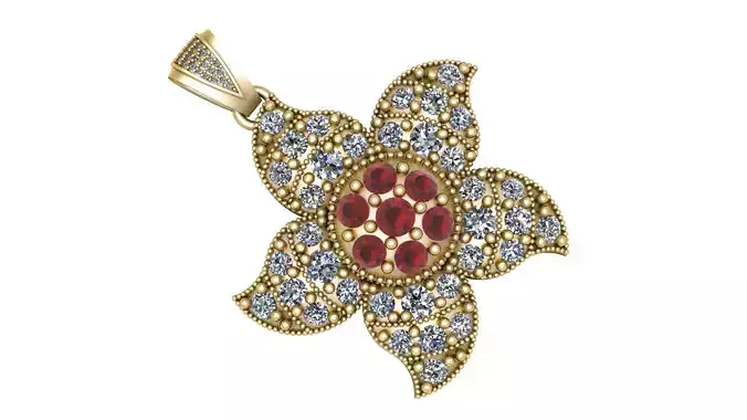 HIP HOP FLOWER STYLE PENDANT 3D PRINTABLE MODEL