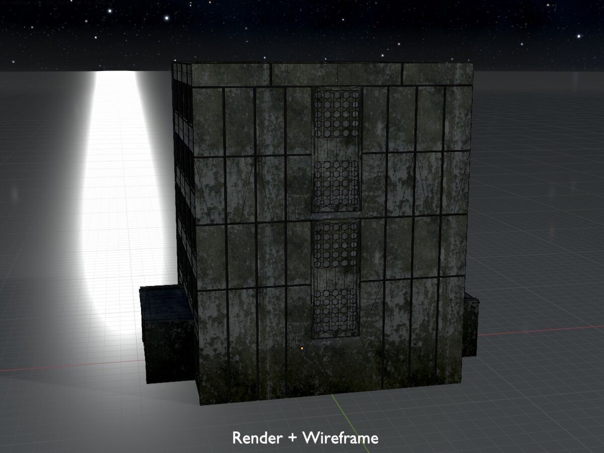 Old military barrack version 1 ruin 6 Low-poly 3D model_9
