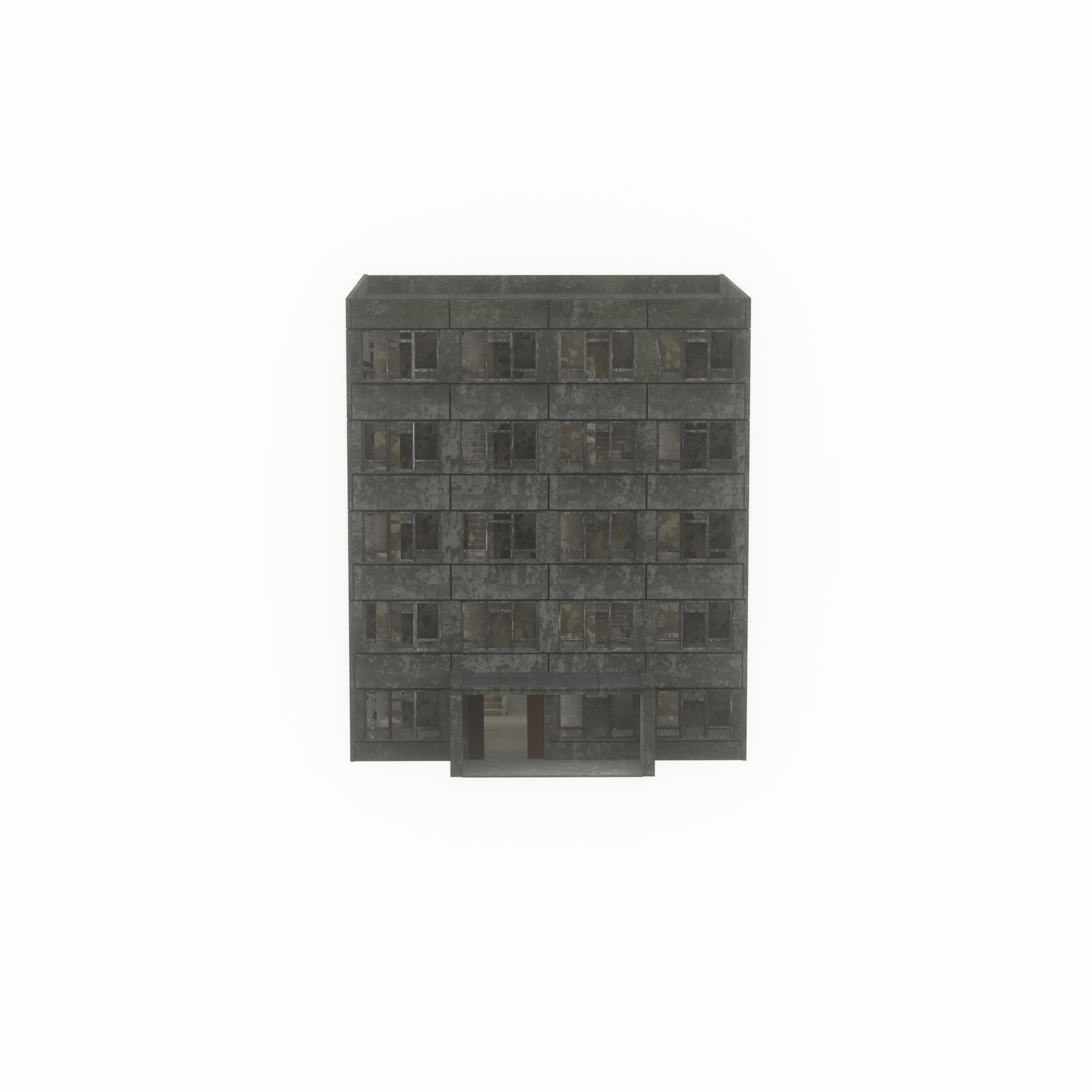 Old military barrack version 1 ruin 6 Low-poly 3D model_43