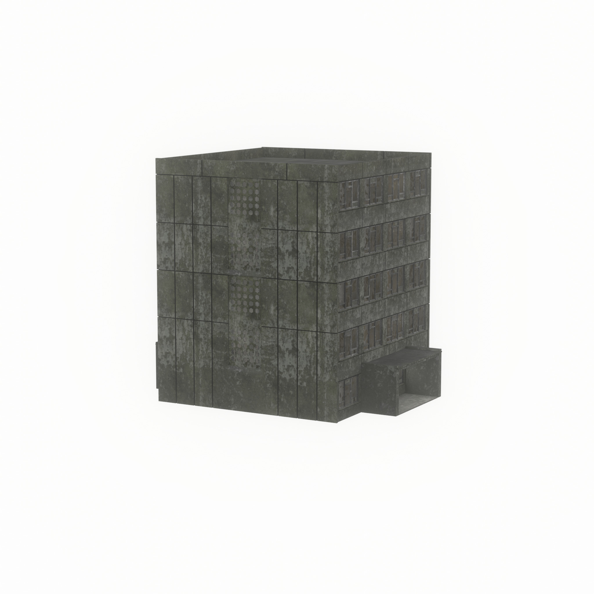 Old military barrack version 1 ruin 6 Low-poly 3D model_54
