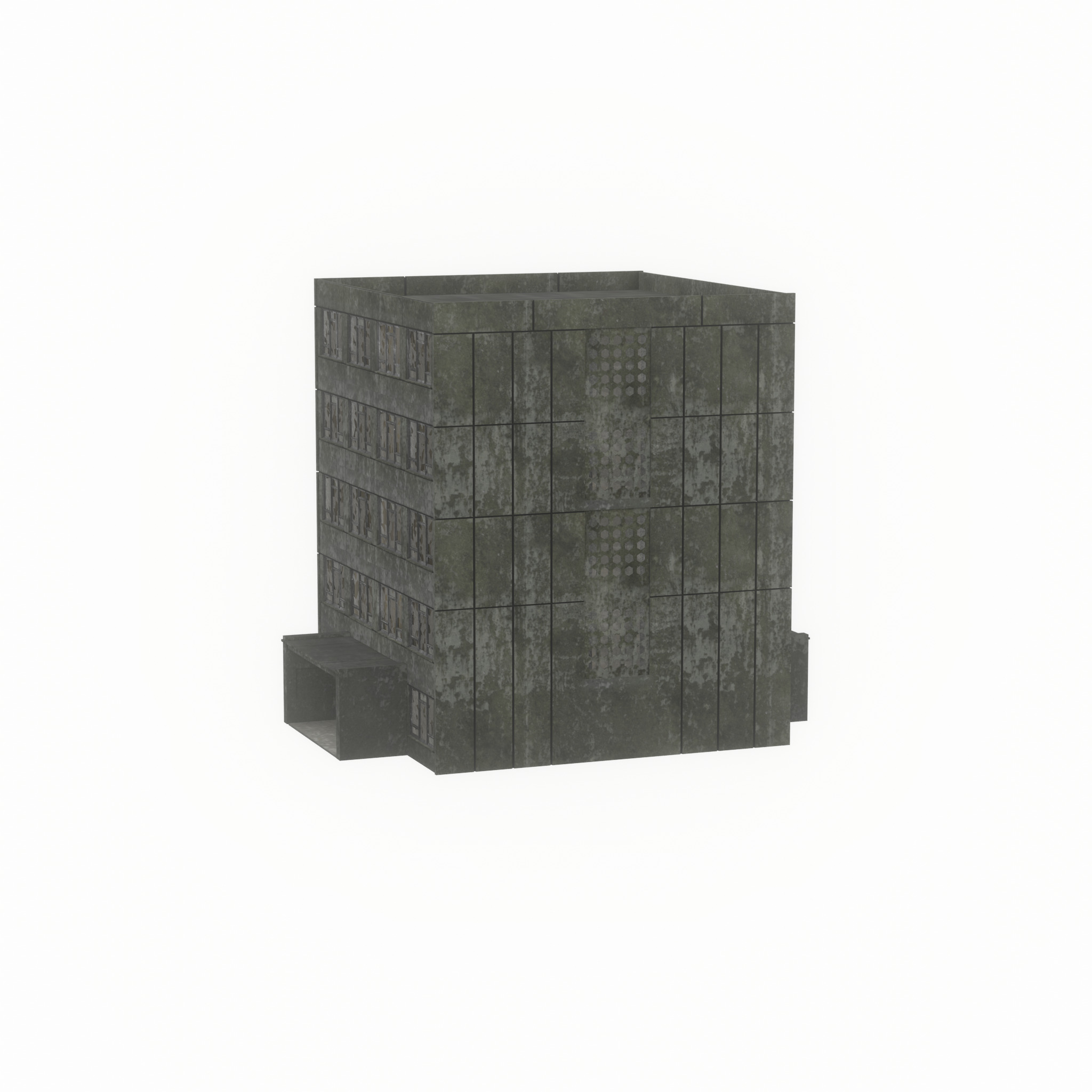 Old military barrack version 1 ruin 6 Low-poly 3D model_51