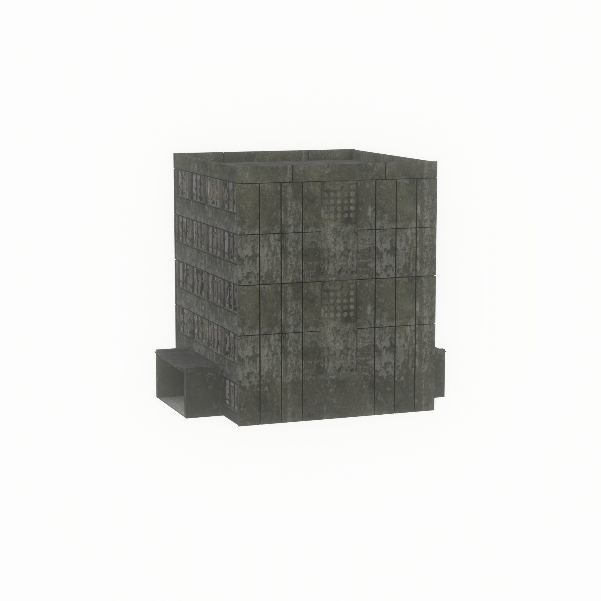 Old military barrack version 1 ruin 6 Low-poly 3D model_57