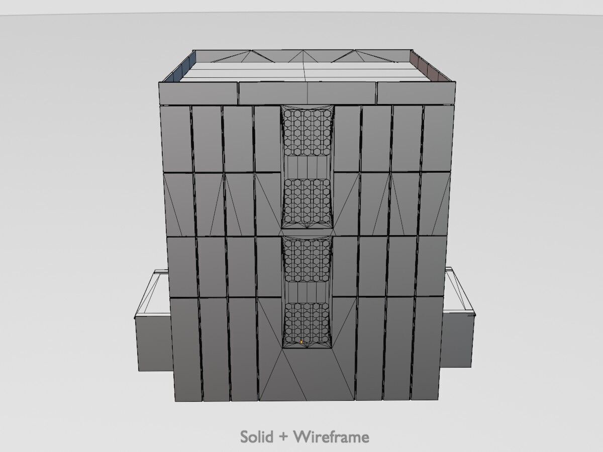 Old military barrack version 1 ruin 6 Low-poly 3D model_13