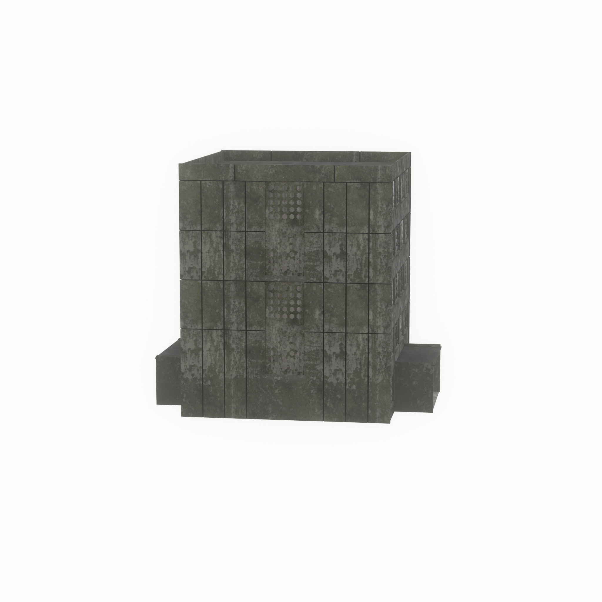 Old military barrack version 1 ruin 6 Low-poly 3D model_41