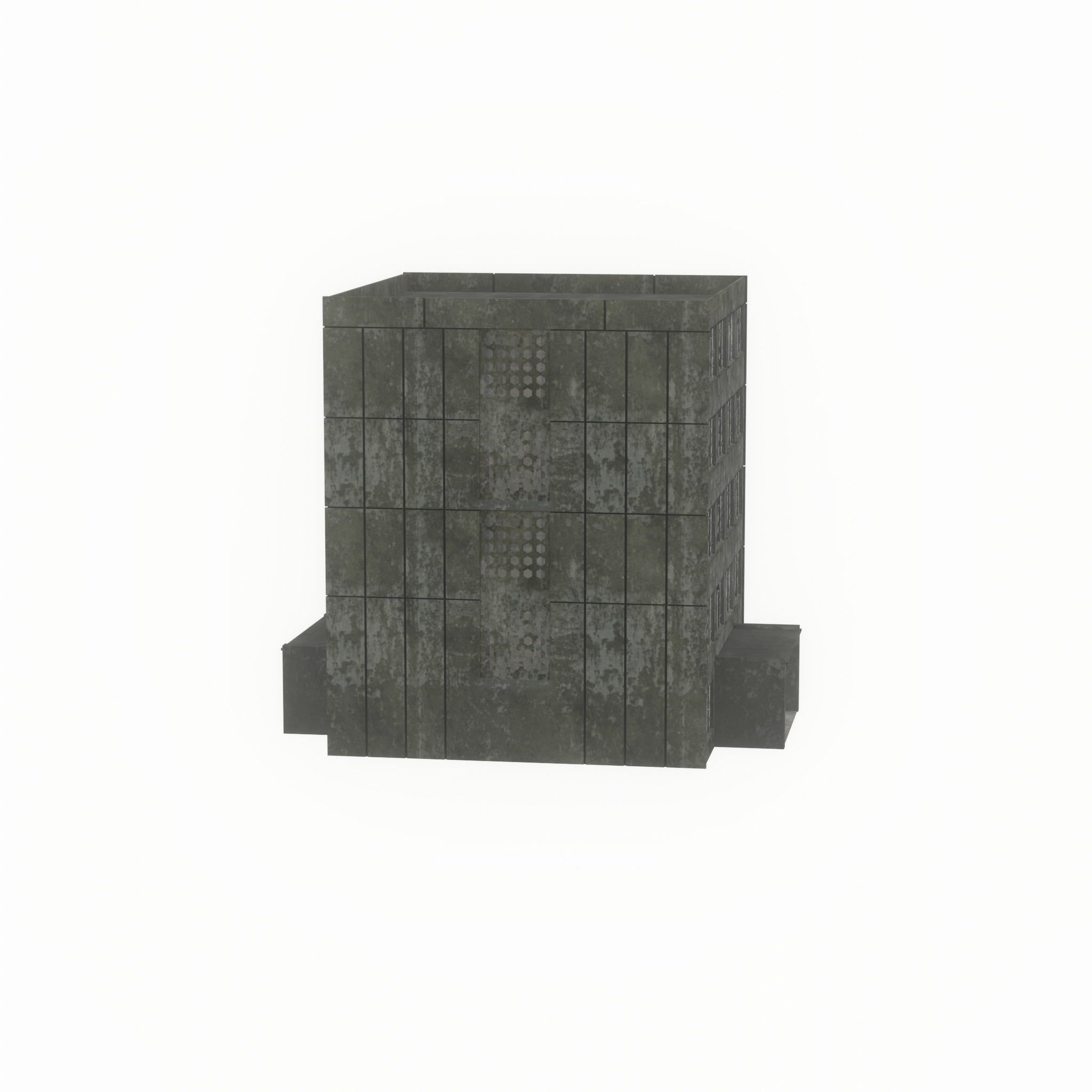 Old military barrack version 1 ruin 6 Low-poly 3D model_34