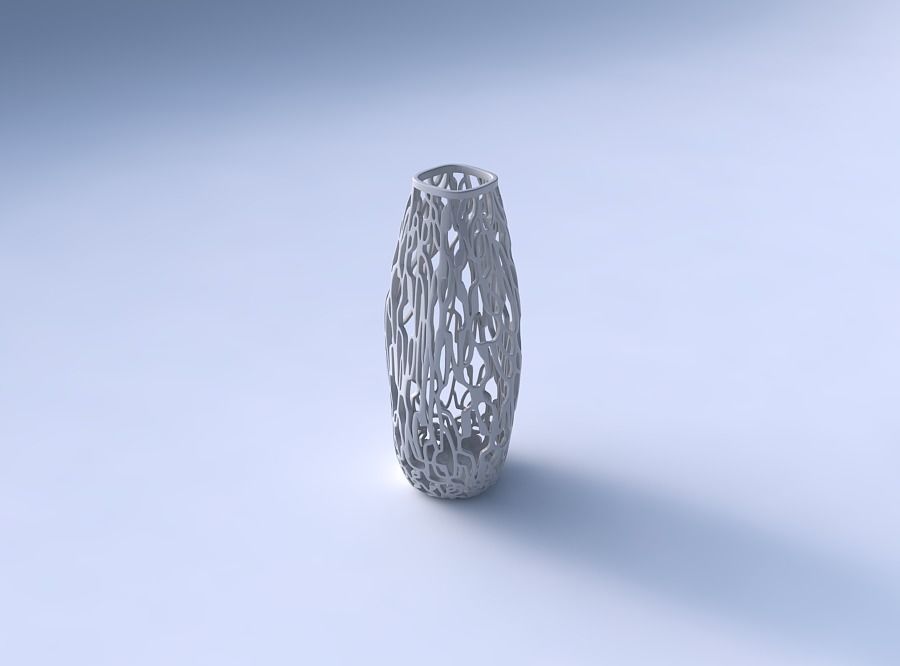 Narrow top vase helix with twisted entangled lattice 3D print model_3