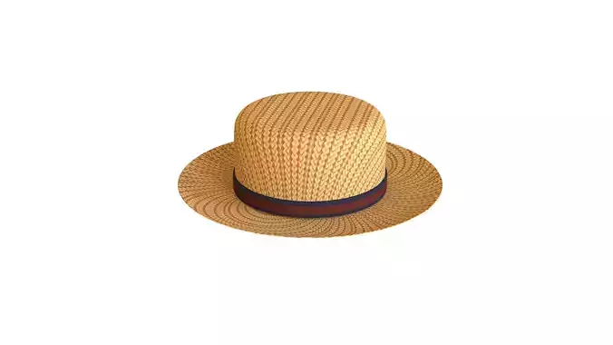 Low-Poly Boater Hat 02