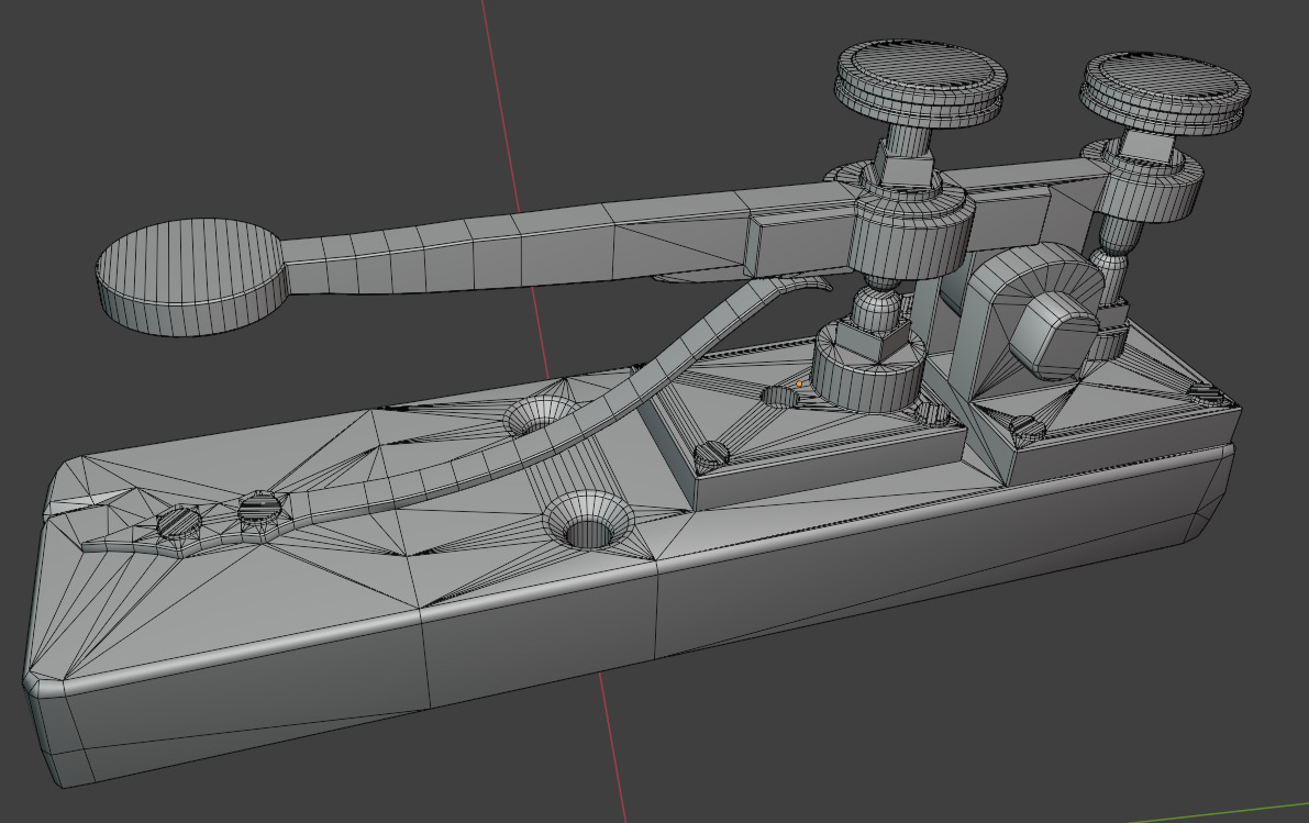 Antique Telegraph Key Mid-Poly 3D Model Low-poly 3D model_21
