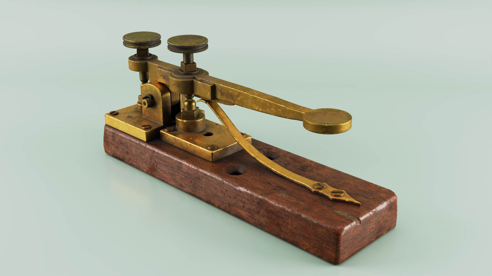 Antique Telegraph Key Mid-Poly 3D Model Low-poly 3D model_14
