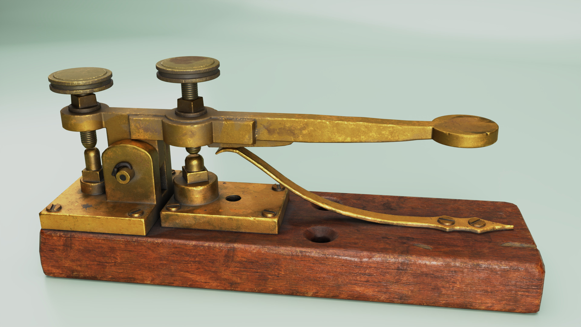 Antique Telegraph Key Mid-Poly 3D Model Low-poly 3D model_12