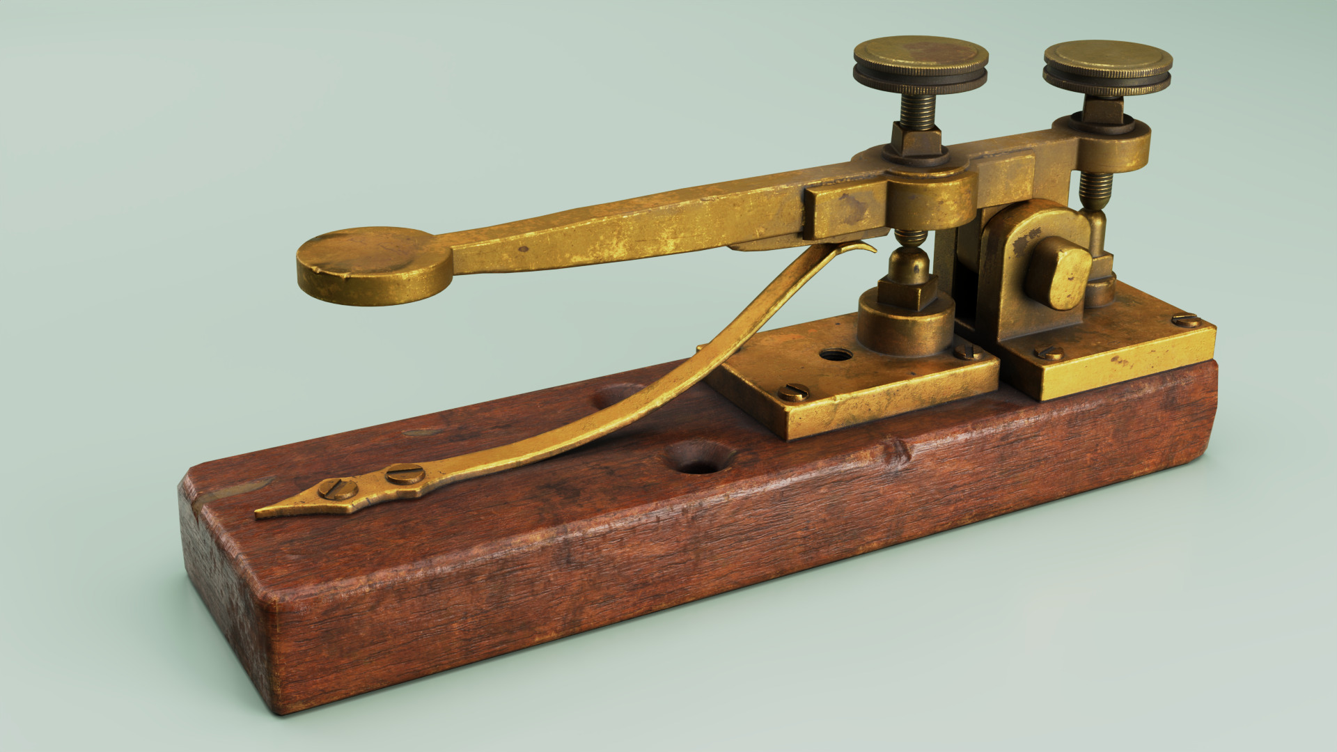 Antique Telegraph Key Mid-Poly 3D Model Low-poly 3D model_13