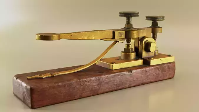 Antique Telegraph Key Mid-Poly 3D Model