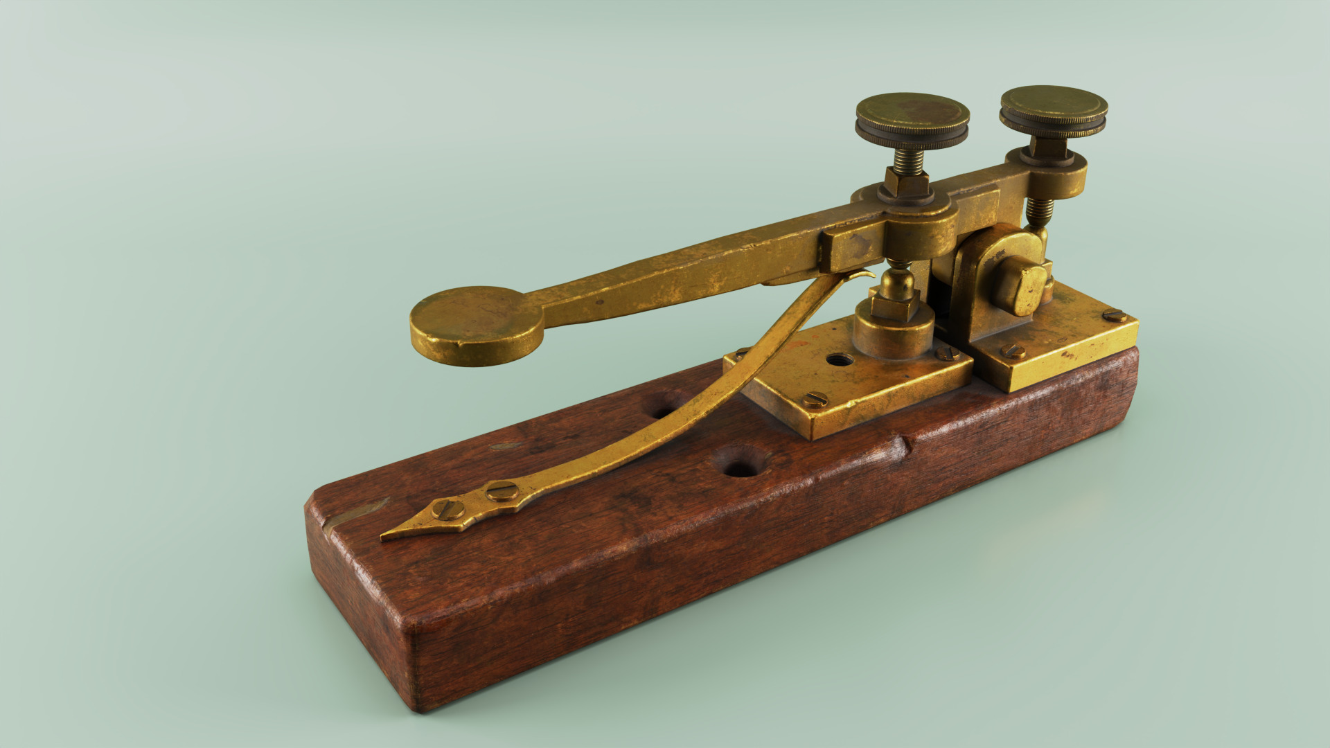 Antique Telegraph Key Mid-Poly 3D Model Low-poly 3D model_10