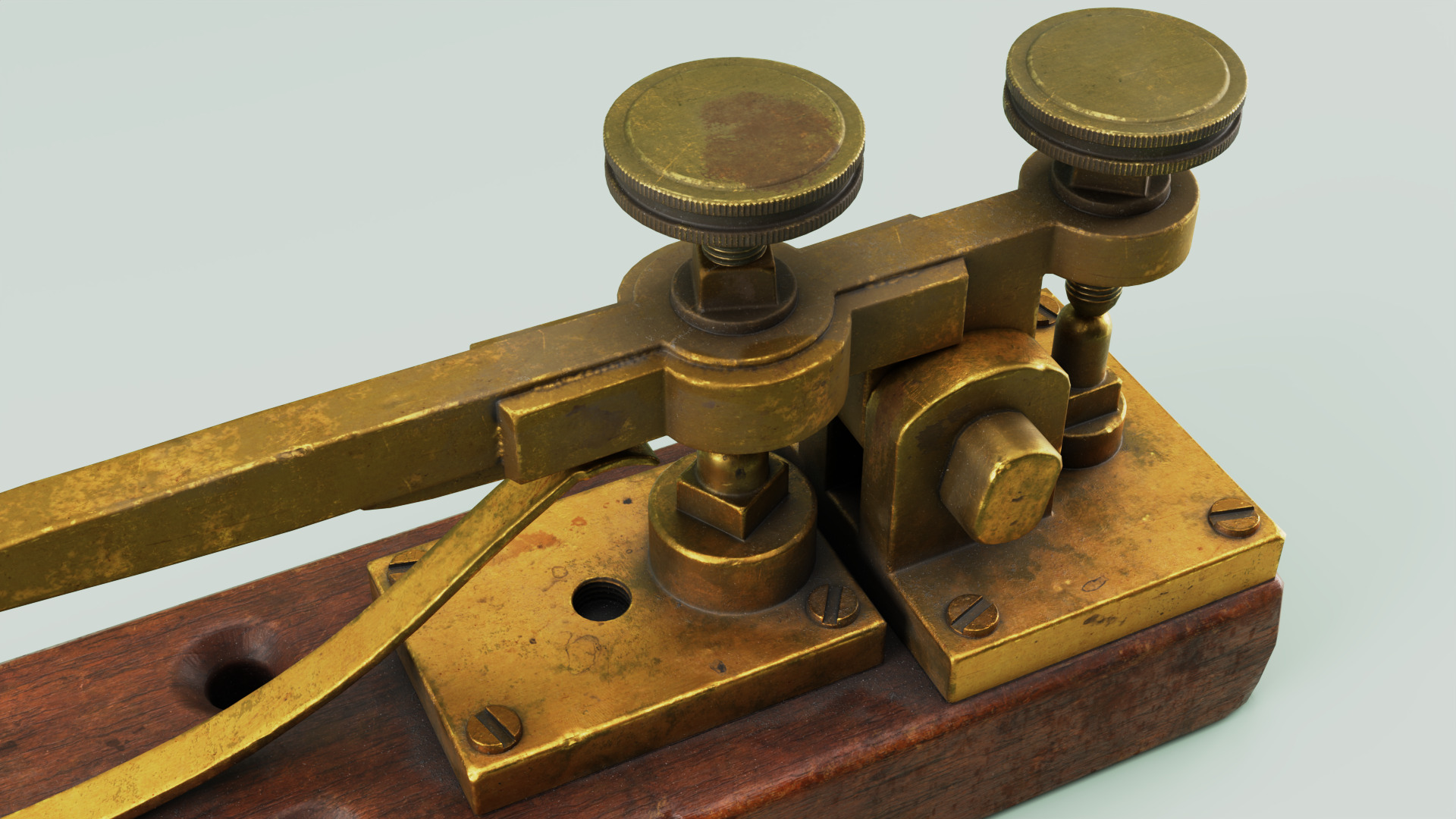 Antique Telegraph Key Mid-Poly 3D Model Low-poly 3D model_16