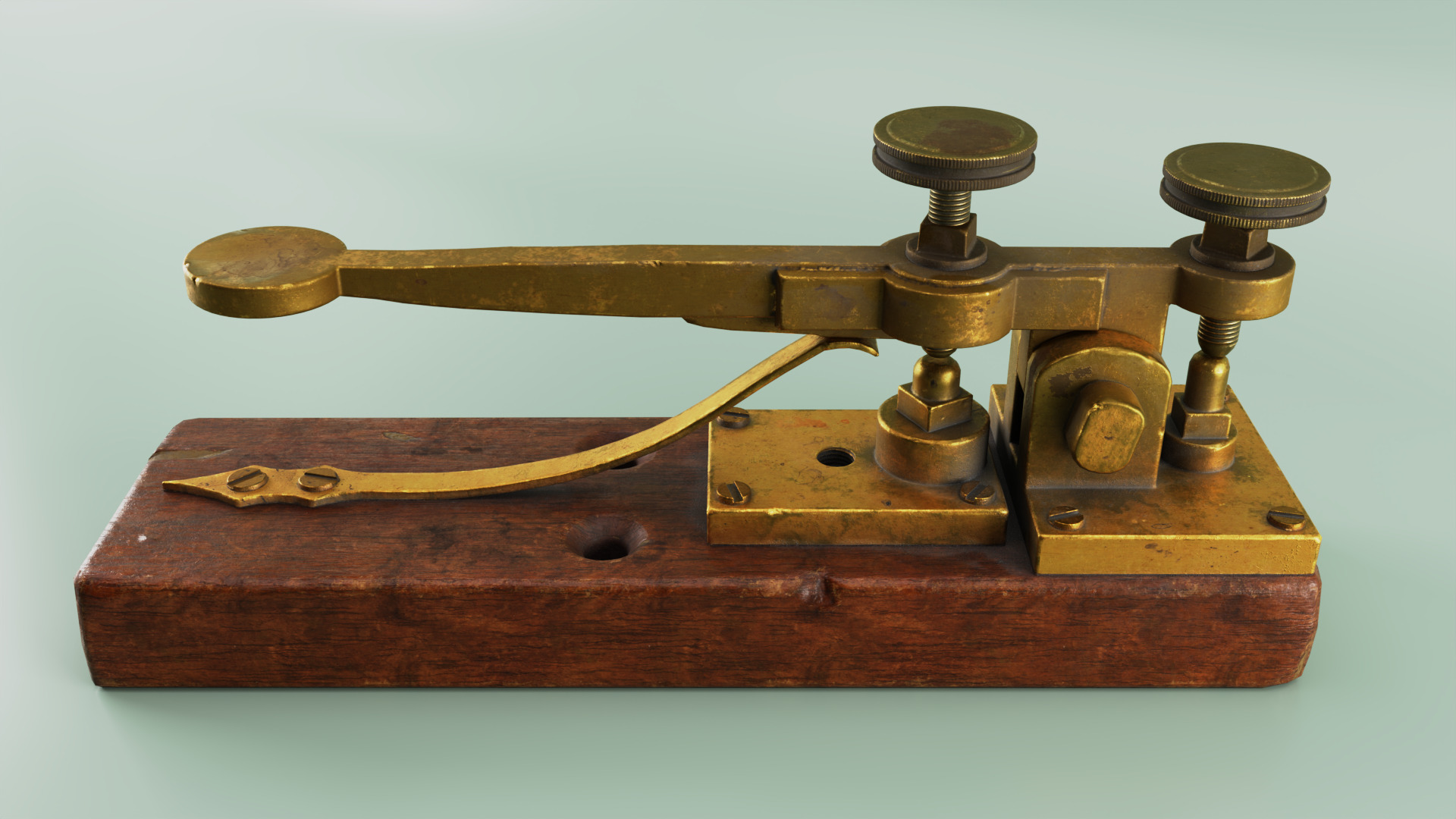 Antique Telegraph Key Mid-Poly 3D Model Low-poly 3D model_9