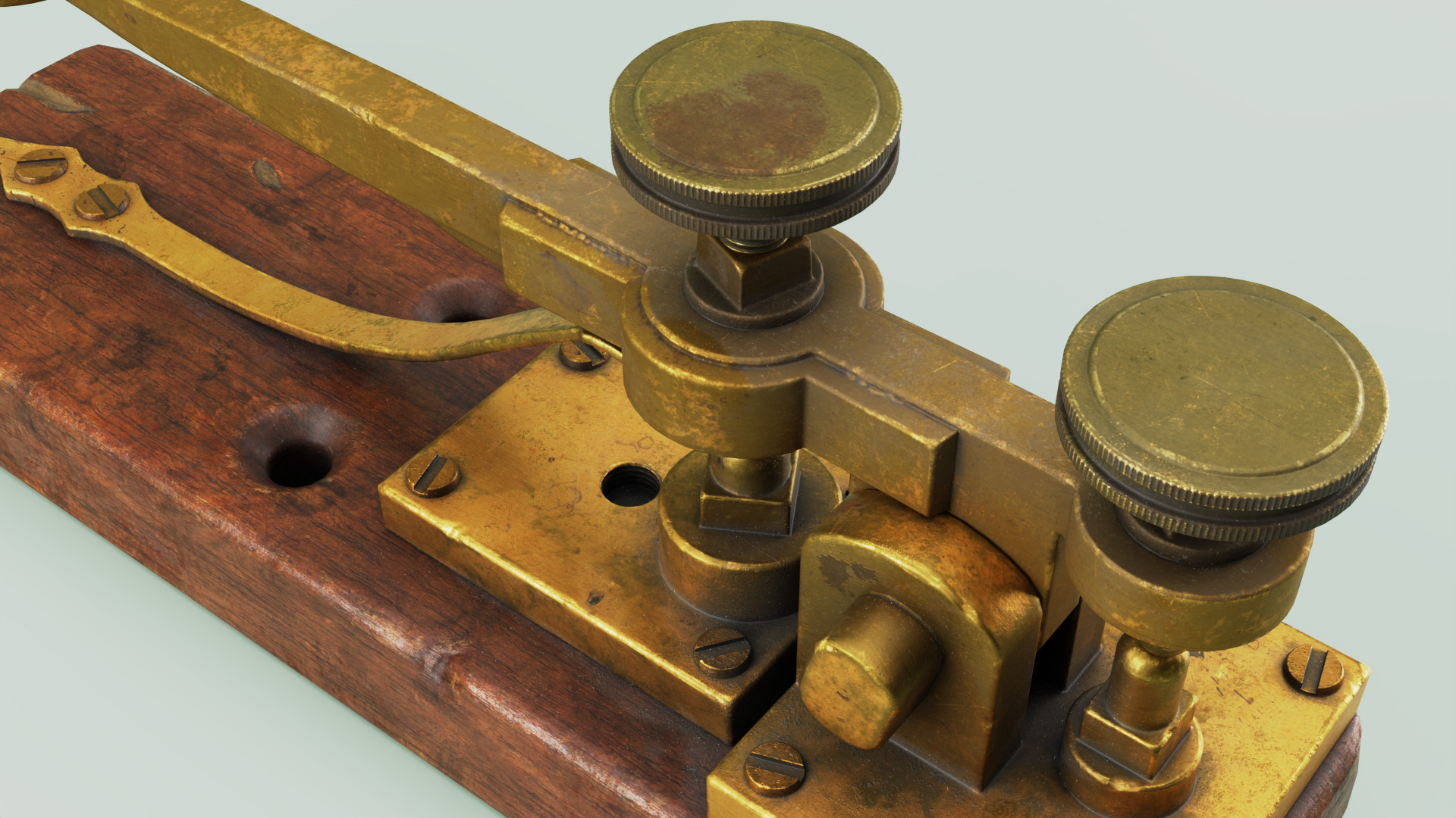 Antique Telegraph Key Mid-Poly 3D Model Low-poly 3D model_15