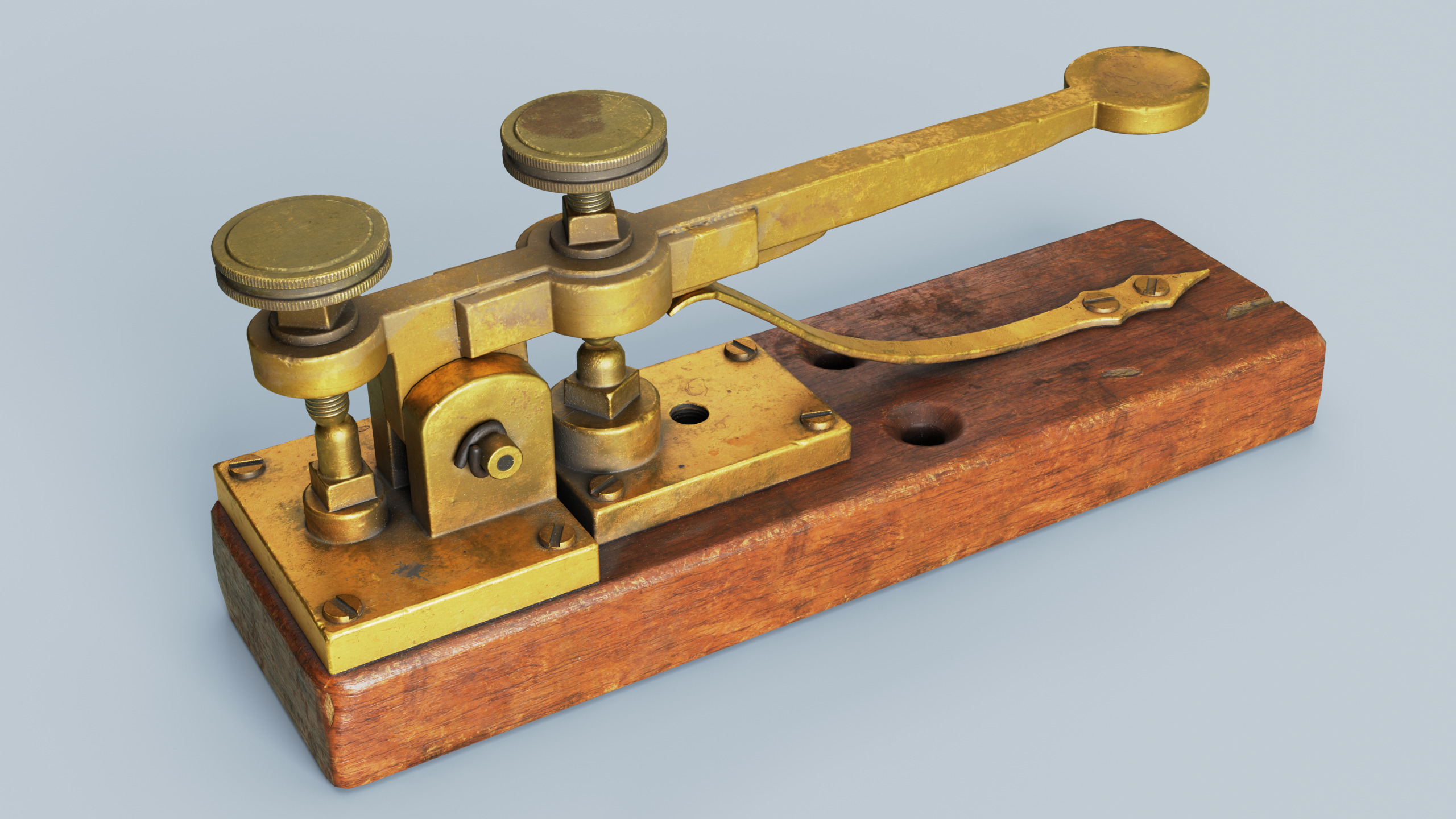 Antique Telegraph Key Mid-Poly 3D Model Low-poly 3D model_18