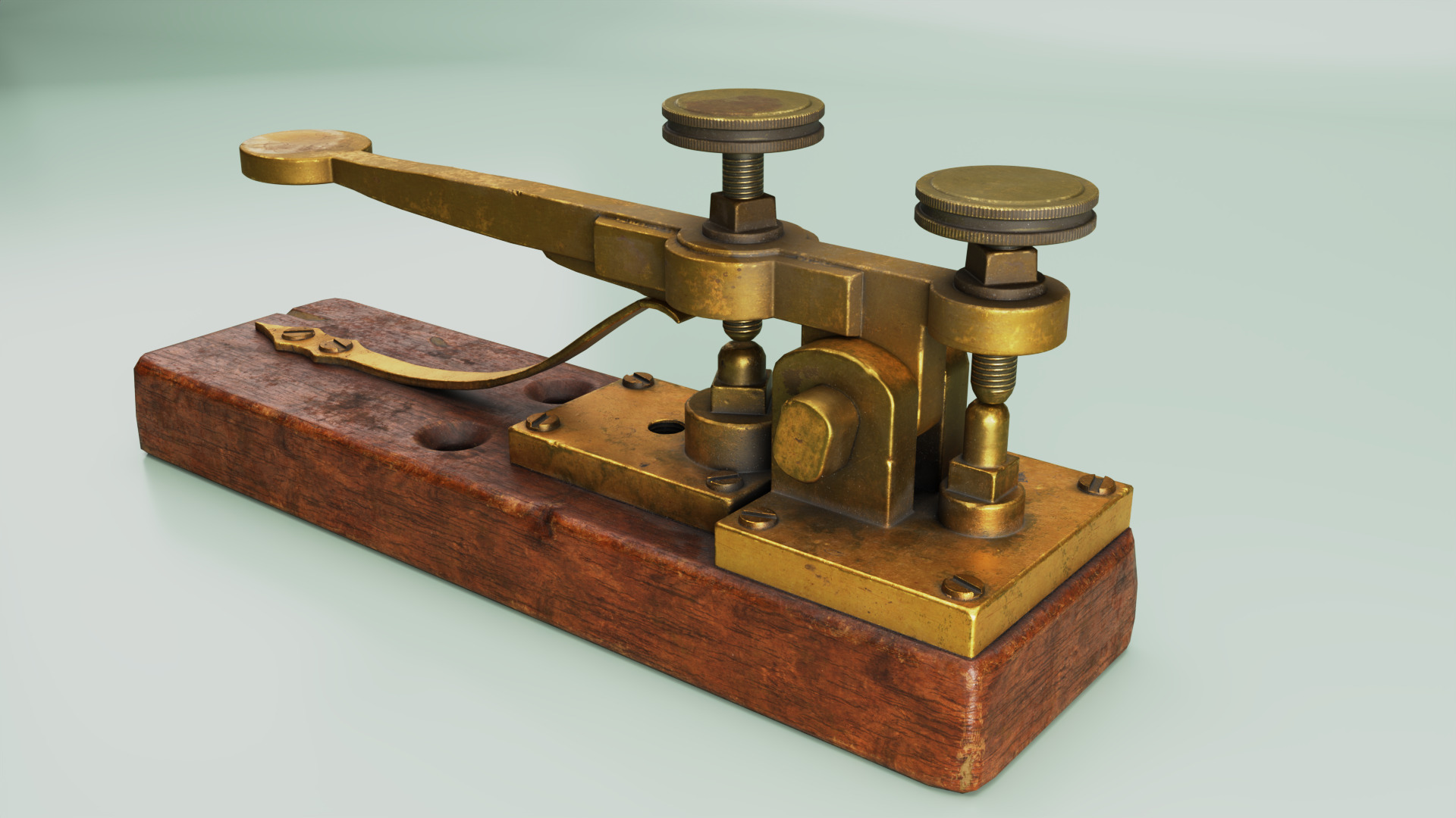 Antique Telegraph Key Mid-Poly 3D Model Low-poly 3D model_11
