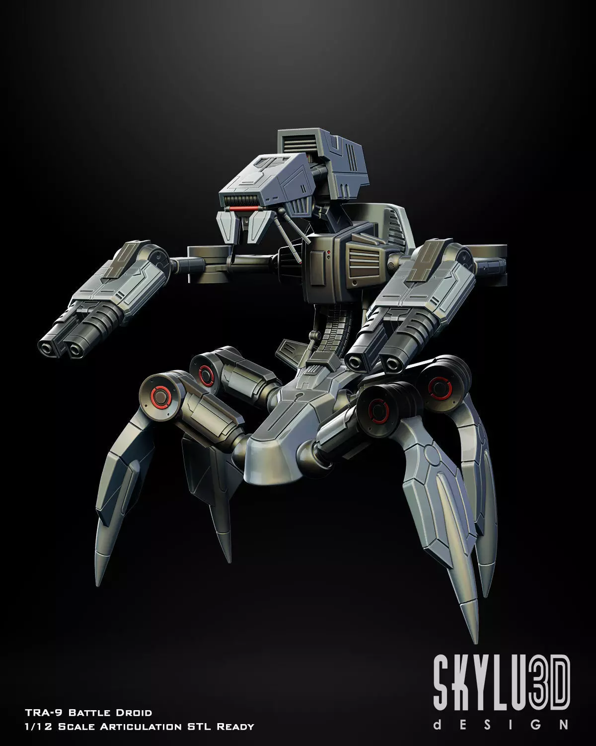 TRA-9 Battle Droid One12 Scale STL Files 3D print model_0