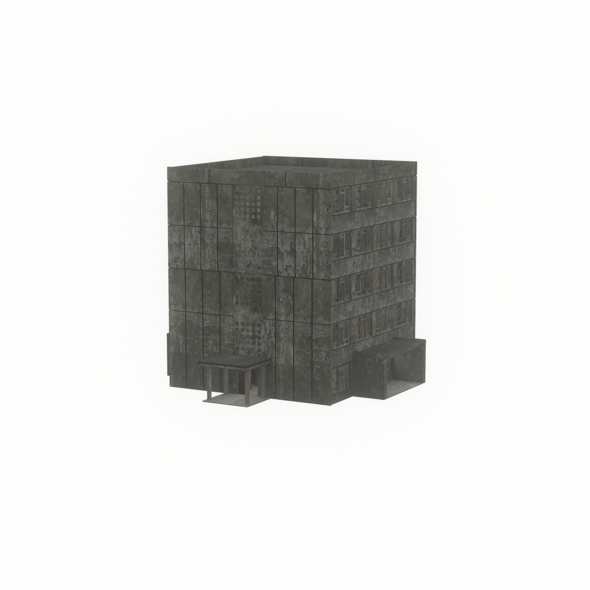 Old military barrack version 1 ruin 9 Low-poly 3D model_56