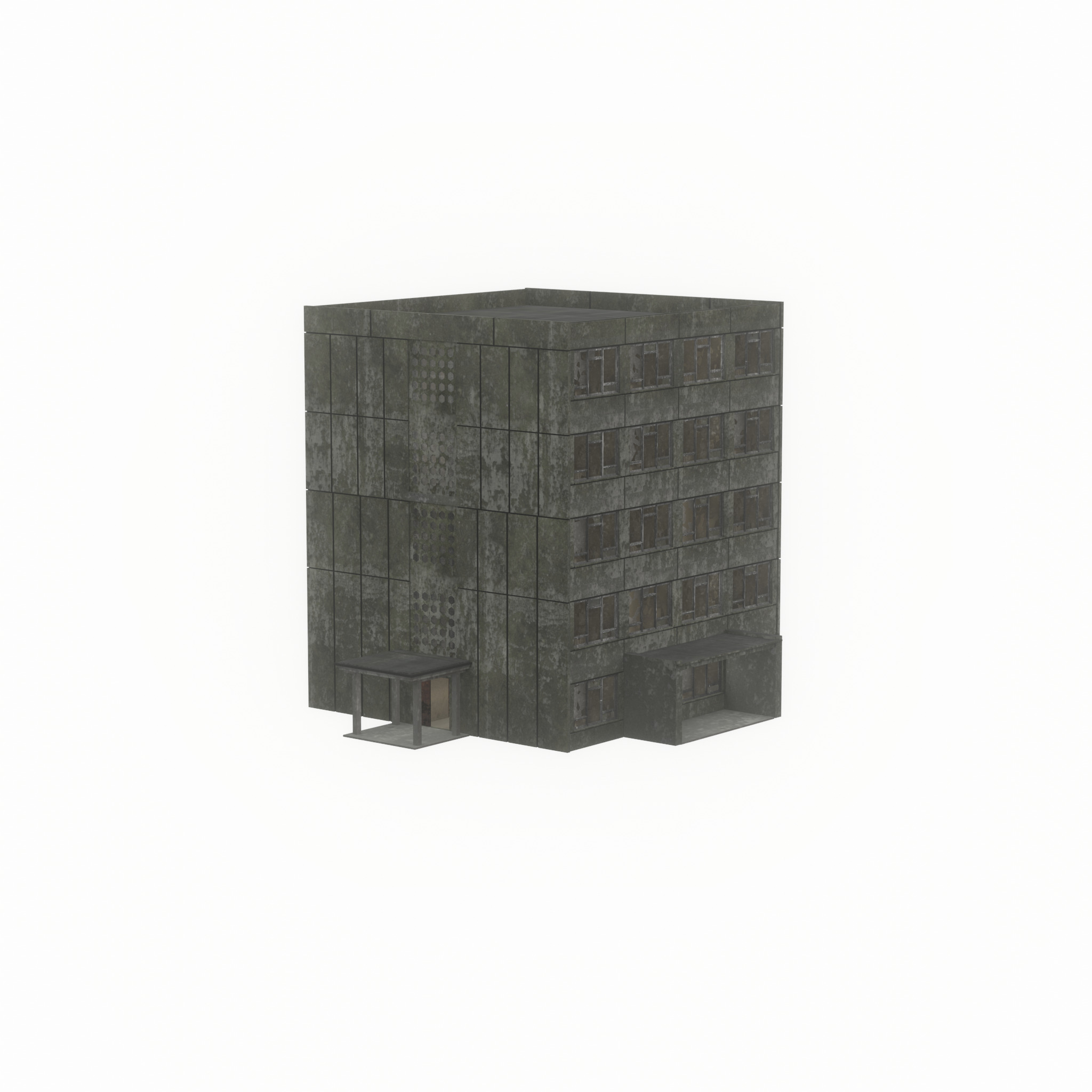 Old military barrack version 1 ruin 9 Low-poly 3D model_55