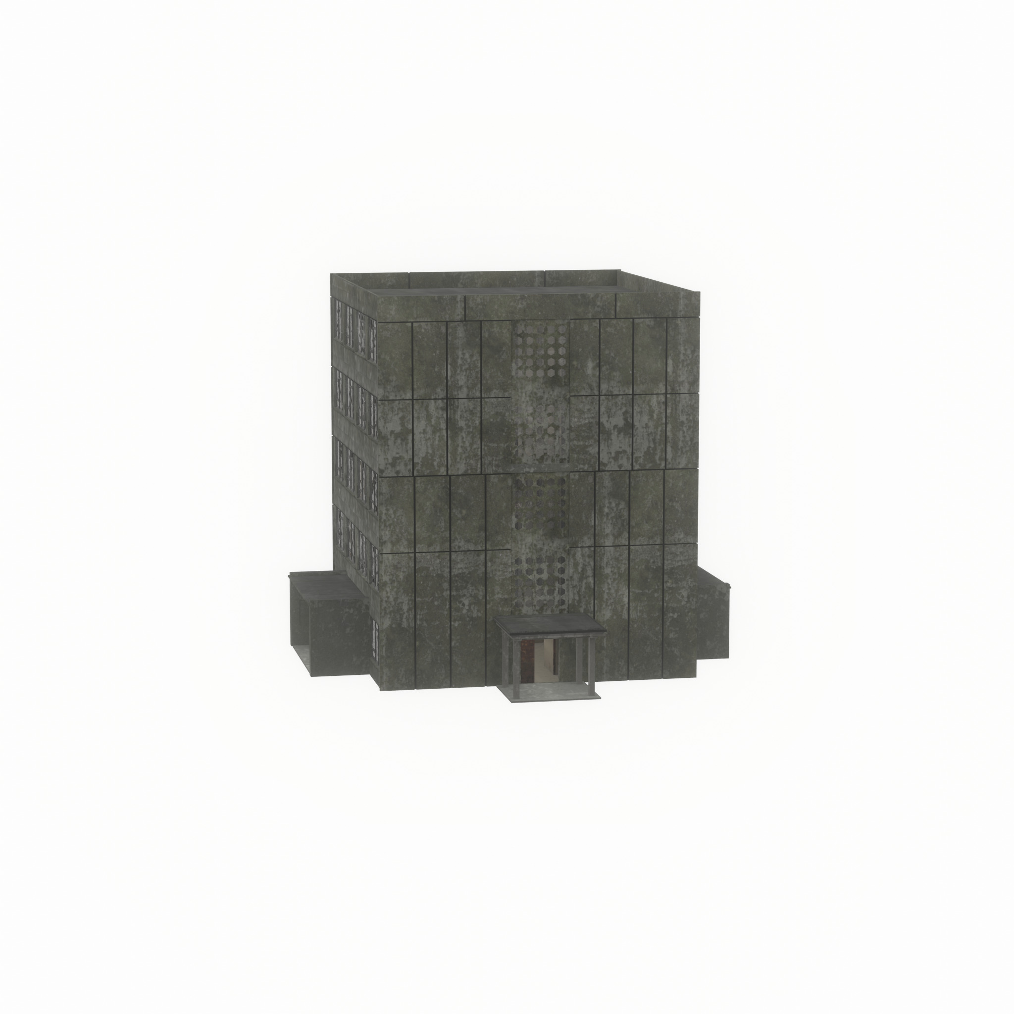 Old military barrack version 1 ruin 9 Low-poly 3D model_44