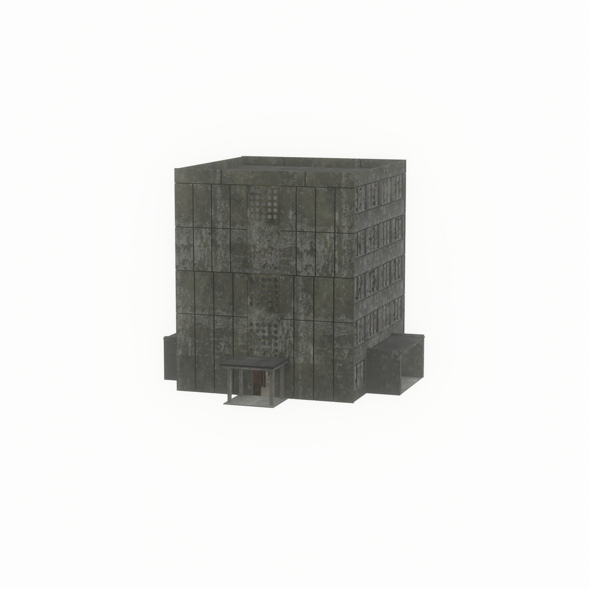 Old military barrack version 1 ruin 9 Low-poly 3D model_23