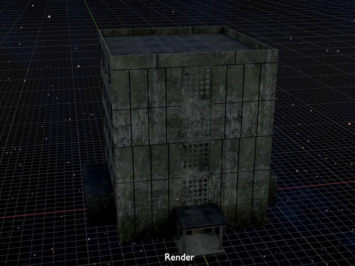 Old military barrack version 1 ruin 9 Low-poly 3D model_18
