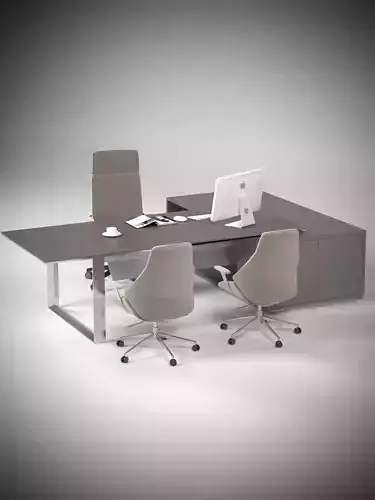 Modern Office Desk with Chairs