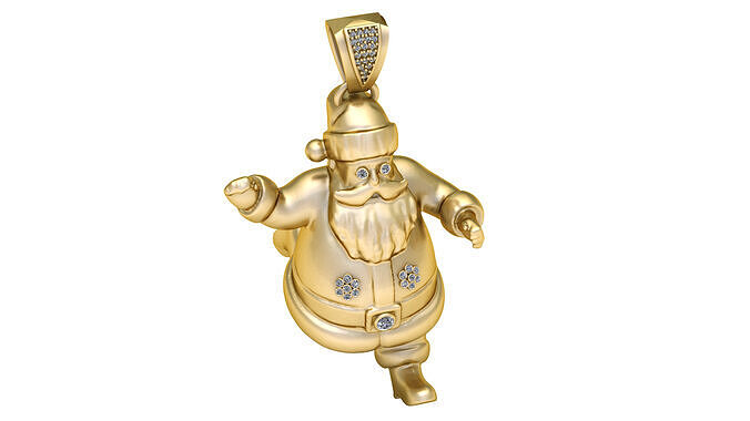 SANTA CLAUS PENDANT 3D PRINTABLE MODEL 3D print model