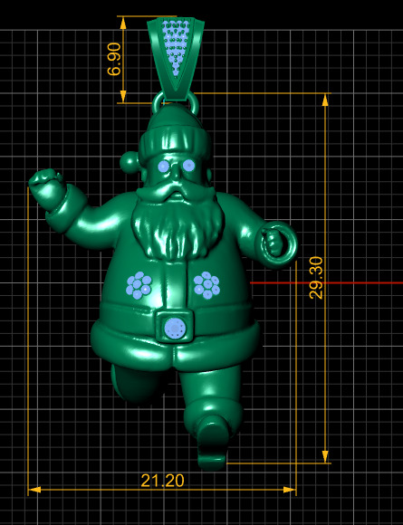 SANTA CLAUS PENDANT 3D PRINTABLE MODEL 3D print model_4