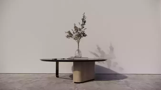 Modern Minimalist Coffee Table with Glass Vase Decor